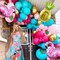 flamingo balloon garland arch kit 145Pcs Hot Pink magenta teal gold balloons mylar pineapple balloons Palm leaves